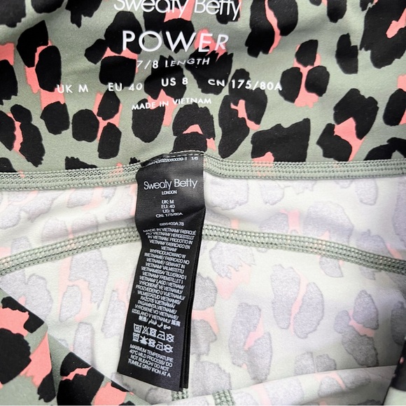 Sweaty Betty Leopard Print Power Pocket Workout Leggings size 8 Medium - Picture 5 of 15